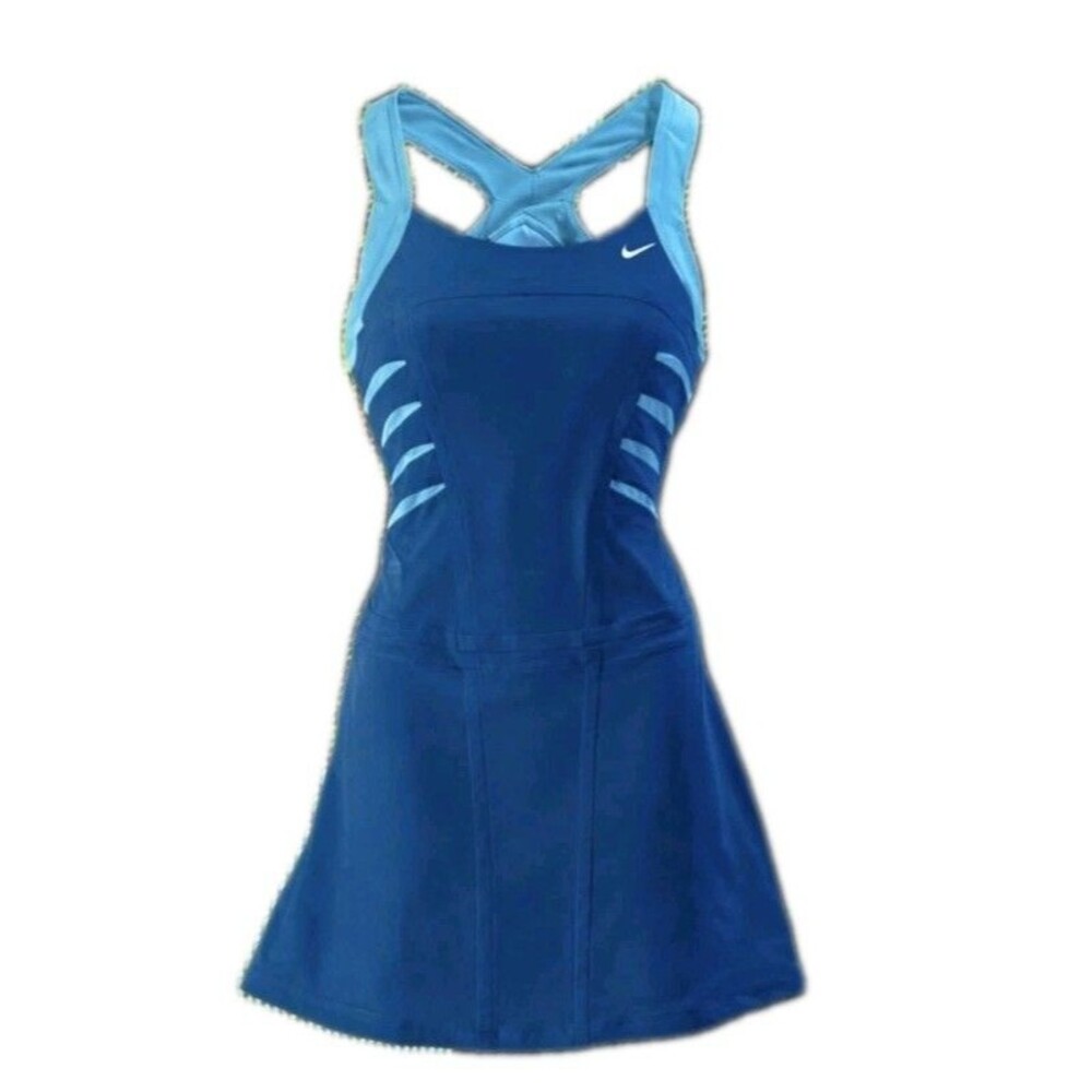 Nike Maria Sharapova Dri Fit Blue Tennis Dress Padded Bra Women Medium